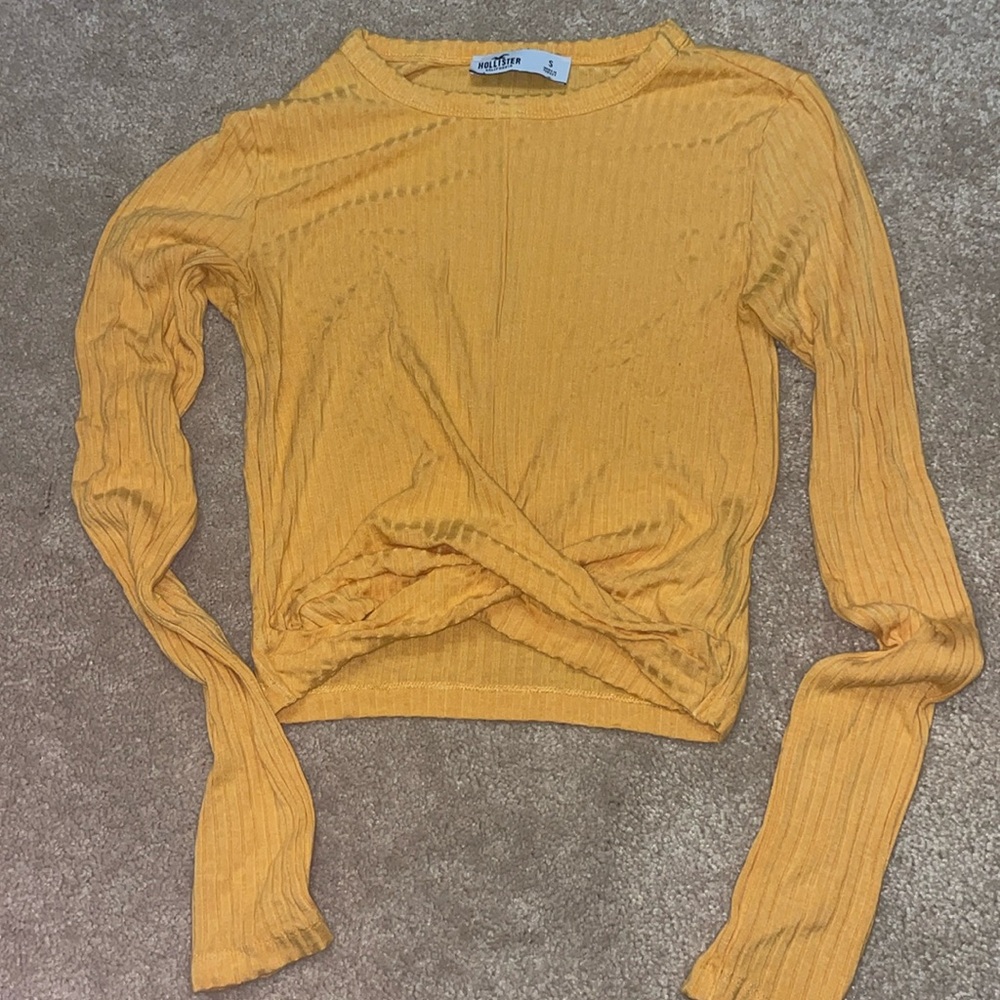 Cropped yellow crossover top